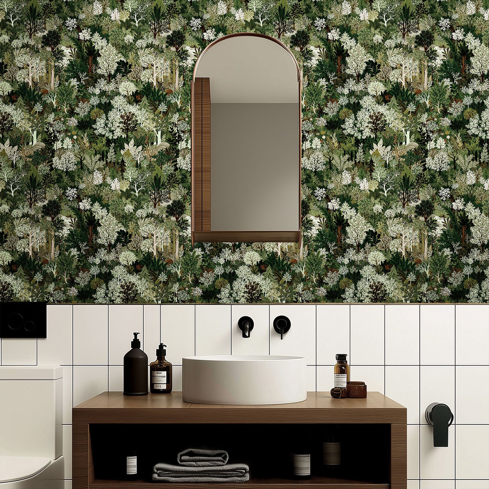 kukupony Green Botanical Peel and Stick Wallpaper – Vintage Forest Wall Paper, Renter Friendly Removable Self Adhesive Natural Wallpaper for Bedroom, Bathroom, Kitchen & Cabinet Home Decor 17.3"x78.7"