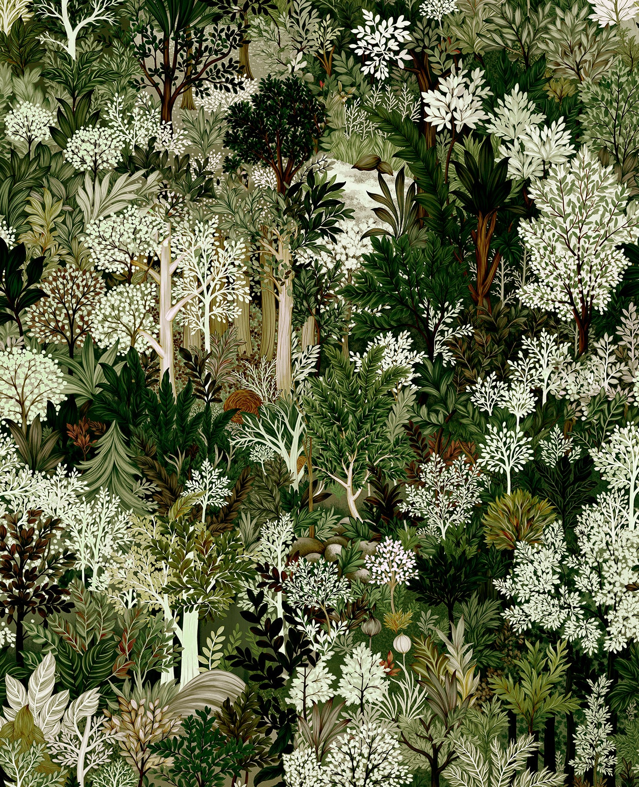 kukupony Green Botanical Peel and Stick Wallpaper – Vintage Forest Wall Paper, Renter Friendly Removable Self Adhesive Natural Wallpaper for Bedroom, Bathroom, Kitchen & Cabinet Home Decor 17.3"x78.7"